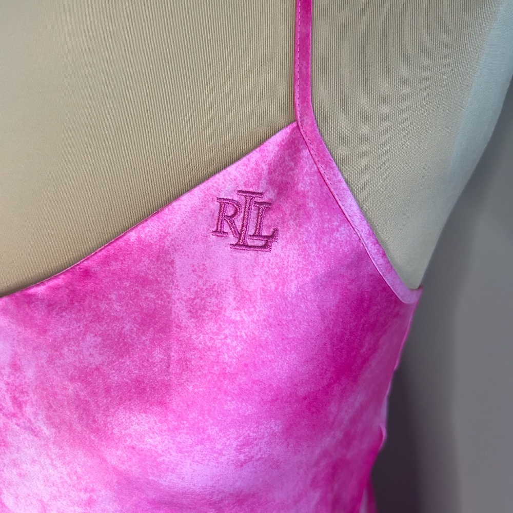 Ralph Lauren Pink Tie-Dye Maxi Slip /lounge spring lingerie Pajama Dress - Picture 3 of 6